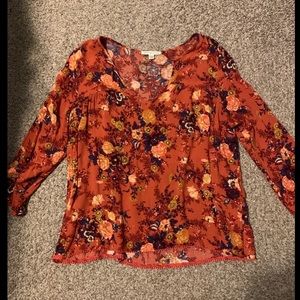 American Eagle red floral top - size S